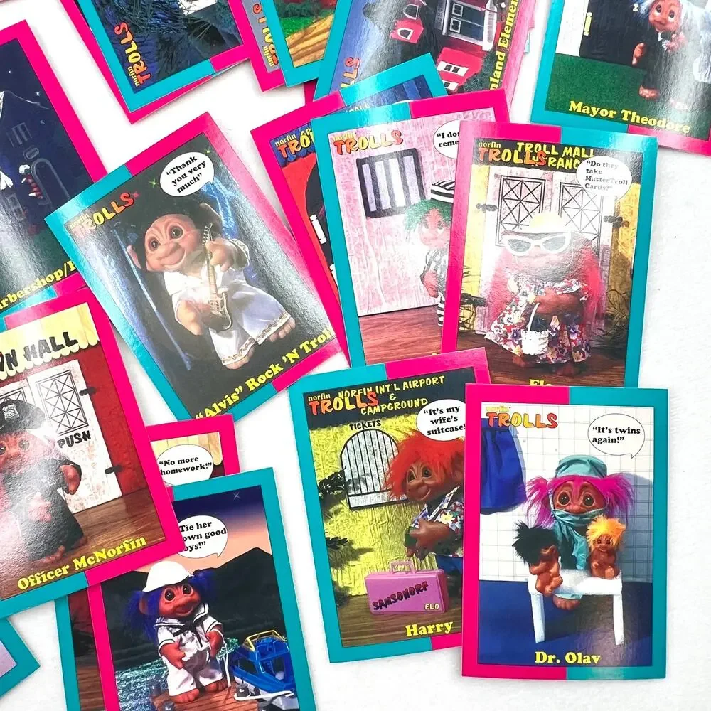 Large Lot of Vintage Norfin Troll Collect-A-Cards
